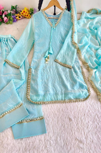 Icy Blue Farsi Style Salwar Suit