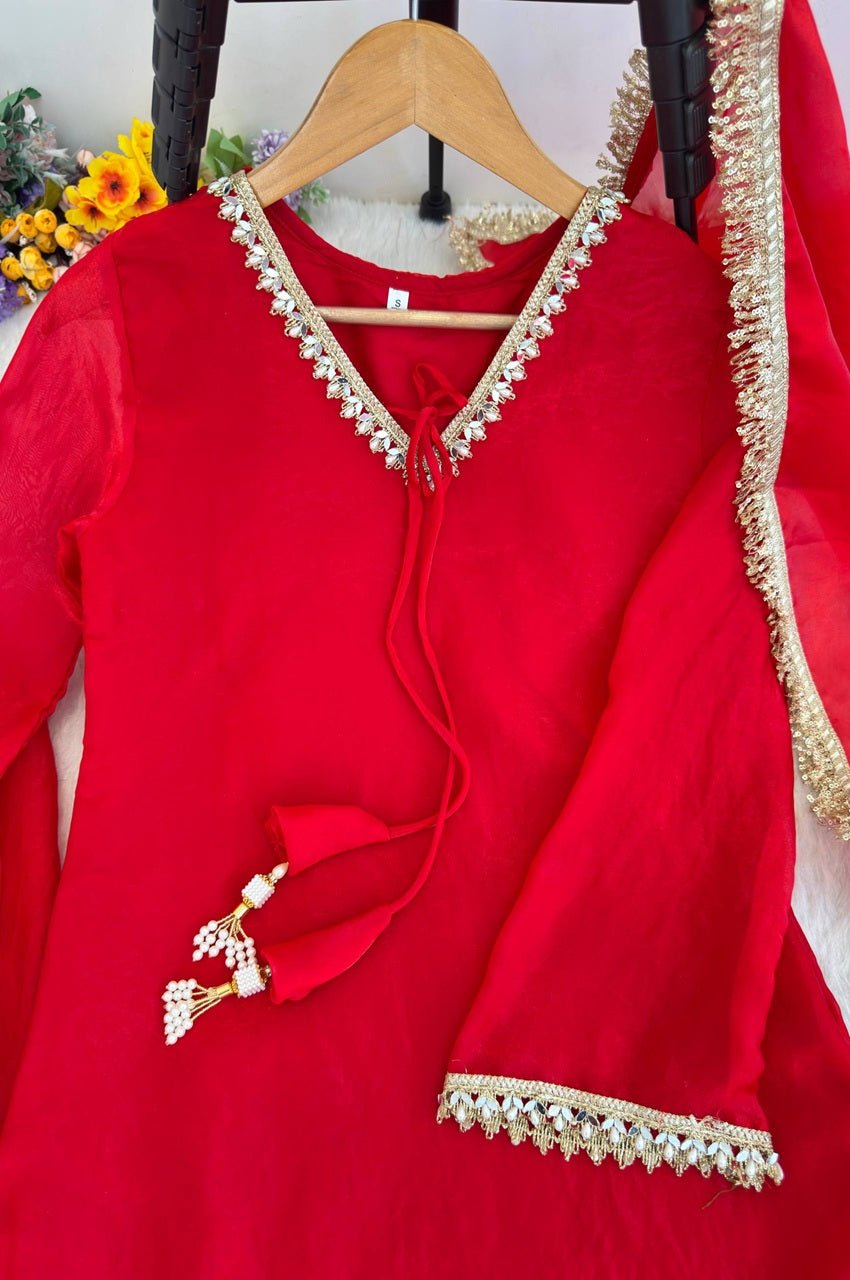 Red Color Farsi Style Salwar Suit