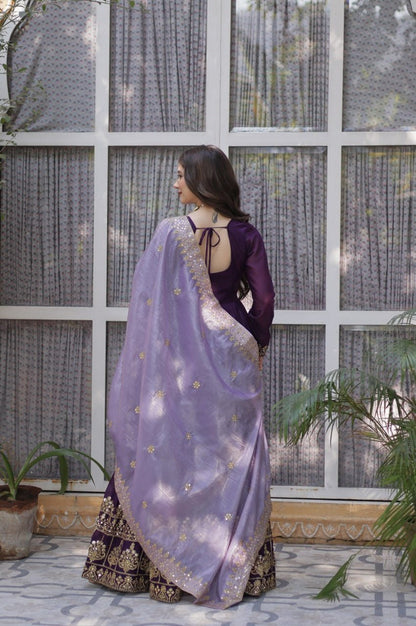 Purple Wedding Wear Gown