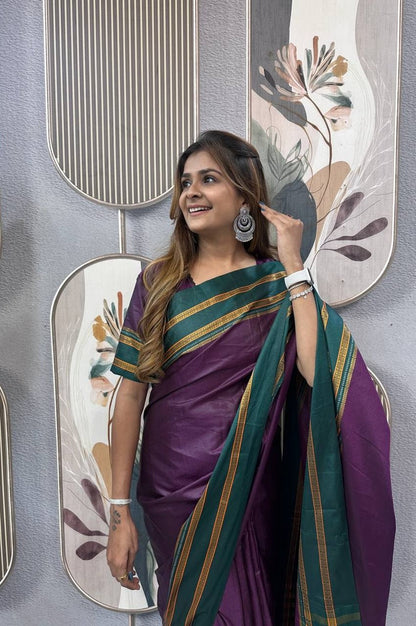 Grape Purple Zip & Go Gown Saree