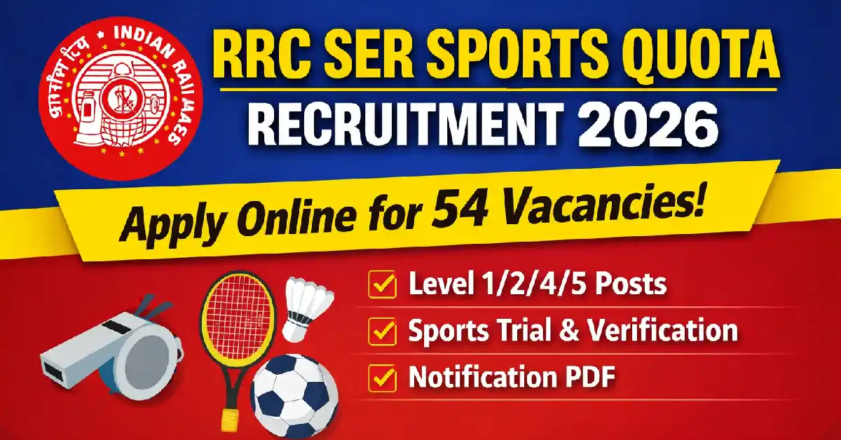 RRC SER Sports Quota Recruitment 2026 Notification
