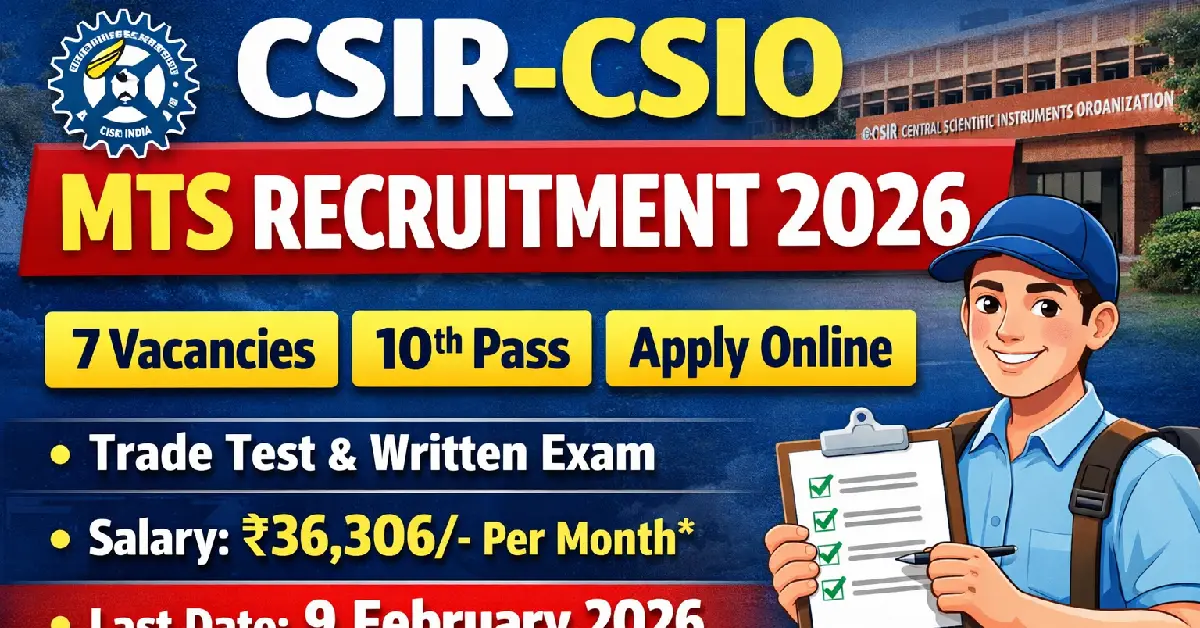 CSIR-CSIO MTS Recruitment 2026